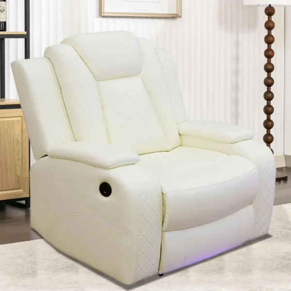 Power Recliner Sofa Sectional Couches , Leather Reclining Corner Sectional Sofa Set With 3 Recliner Seats, Cup Holder, Sofas - Image 4