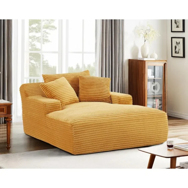 Oversized Chaise Lounge Chair in Soft Modern Comfy Couch with Full Foam Cushioning, Cozy Sleeper Sofabed for Living Room