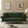 Futon Sofa Bed,Convertible Double Sofa Bed with Folding Armrests for Living Rooms and Small Spaces,Green Or Beige Or Pink