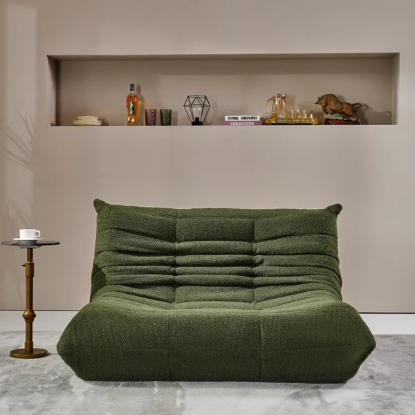 Modernity Sleep Tatami 2-Seat Tone Lazy Living Room Sofa Reclining Caterpillar Balcony Reading Chair Soft Bedroom Leisure Sofa - Image 3