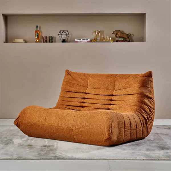 Modernity Sleep Tatami 2-Seat Tone Lazy Living Room Sofa Reclining Caterpillar Balcony Reading Chair Soft Bedroom Leisure Sofa - Image 5